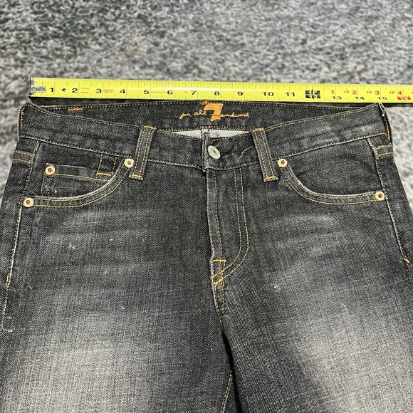 7 For All Mankind Jeans Womens 26 (29x32) Black Bootcut Low Rise Vintage Y2K - Picture 8 of 16